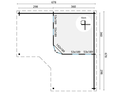 Jutka Log Cabin 6.78m x 6.78m