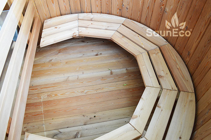 4-person Ø5.5ft Round Wood Hot Tub Barrel + Internal Wood-fired Stove