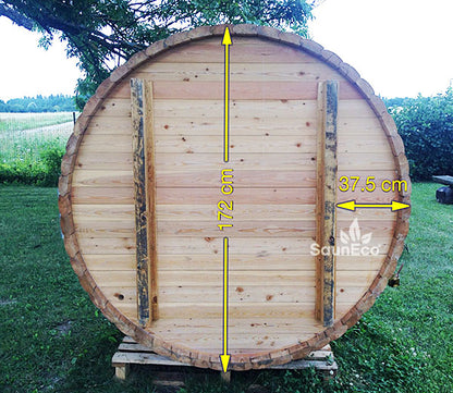 4-person Ø5.5ft Round Wood Hot Tub Barrel + Internal Wood-fired Stove