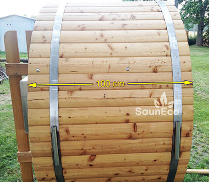 4-person Ø5.5ft Round Wood Hot Tub Barrel + Internal Wood-fired Stove