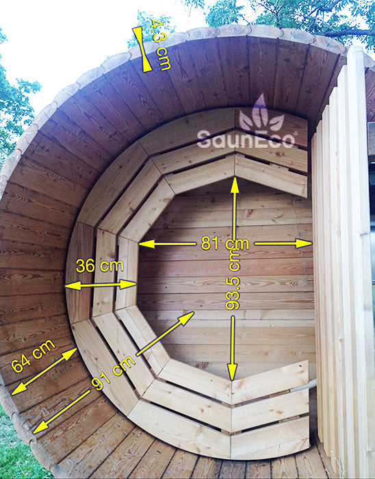 4-person Ø5.5ft Round Wood Hot Tub Barrel + Internal Wood-fired Stove