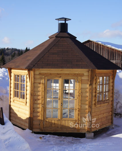 30ft² Spacious Wooden Gardenhouse + For 10 person + Equipped With A Large Grill
