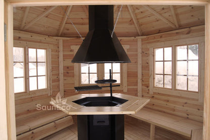 30ft² Spacious Wooden Gardenhouse + For 10 person + Equipped With A Large Grill