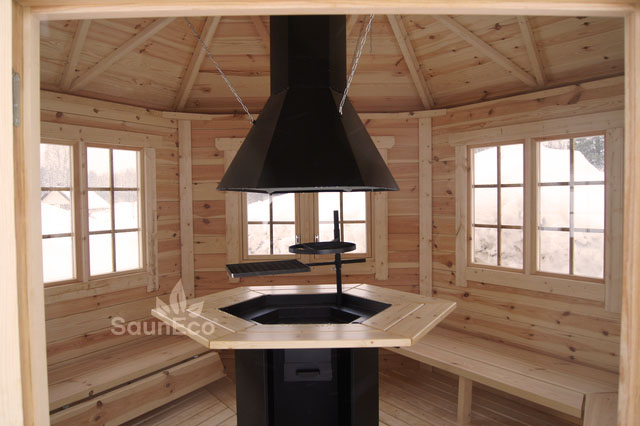 30ft² Spacious Wooden Gardenhouse + For 10 person + Equipped With A Large Grill