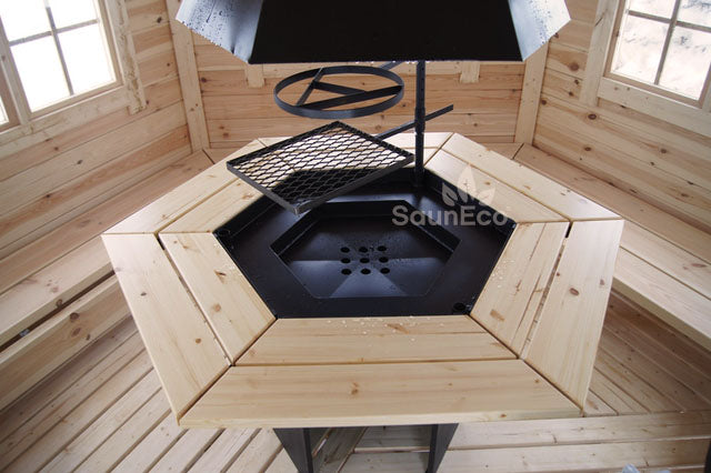 30ft² Spacious Wooden Gardenhouse + For 10 person + Equipped With A Large Grill