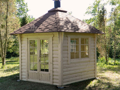 30ft² Spacious Wooden Gardenhouse + For 10 person + Equipped With A Large Grill