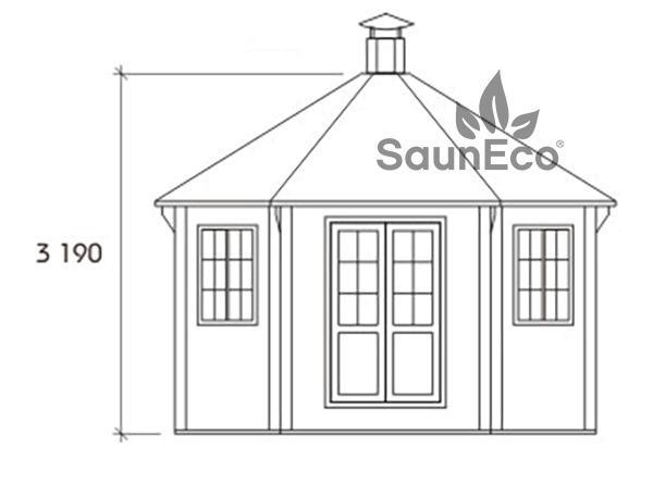 30ft² Spacious Wooden Gardenhouse + For 10 person + Equipped With A Large Grill