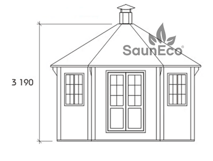30ft² Spacious Wooden Gardenhouse + For 10 person + Equipped With A Large Grill