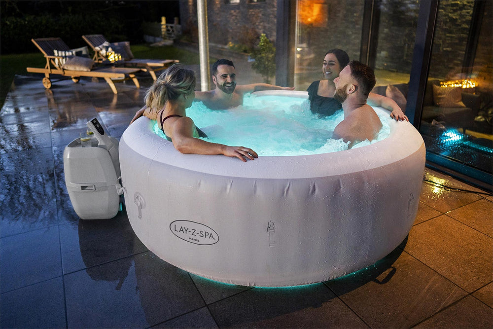 Lay-Z-Spa Paris AirJet hot tub outdoor lifestyle setting