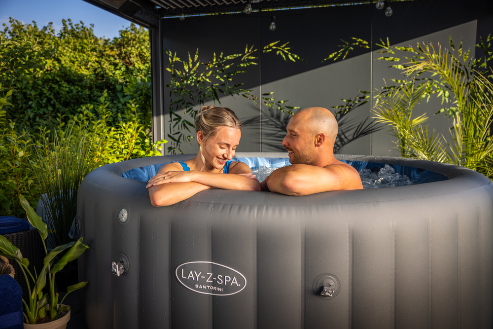 Lay-Z-Spa Santorini HydroJet Pro hot tub with seats detail