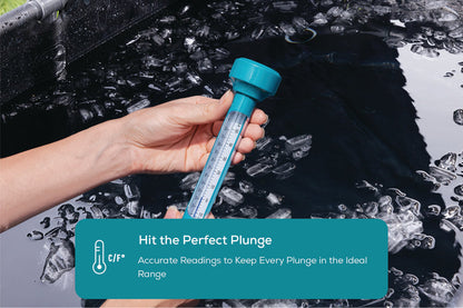 Floating thermometer in cold plunge tub