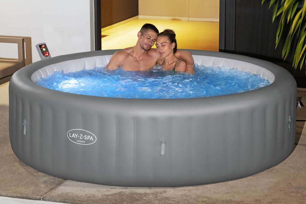 Hot tub glowing with 7 colour LED light modes