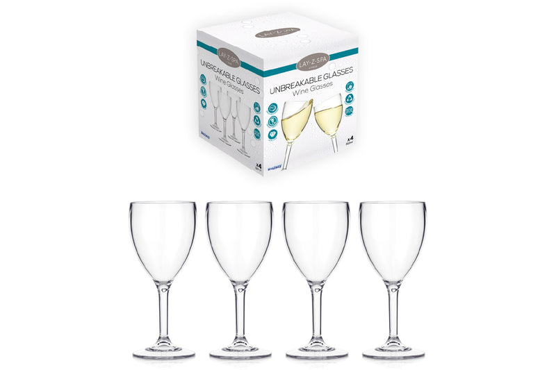 Lay-Z-Spa unbreakable plastic wine glasses set of 4