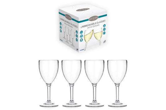 Lay-Z-Spa unbreakable plastic wine glasses set of 4