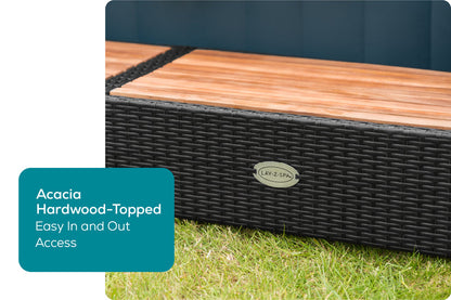 Lay-Z-Spa black square rattan surround fitted