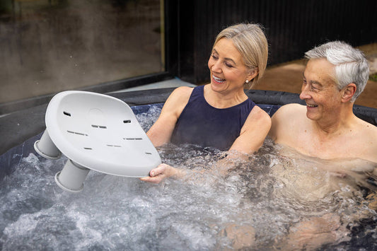Lay-Z-Spa hot tub seat in use