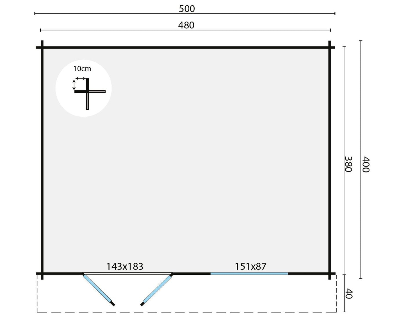 Hartwell Porch Summerhouse 5m x 4m
