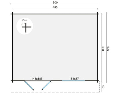 Hartwell Porch Summerhouse 5m x 4m