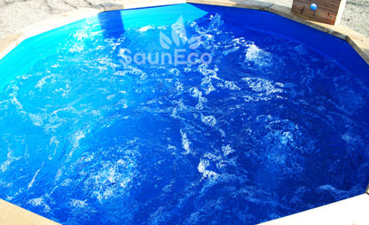 Log fired whirlpool + bubble jet system + Led + thermally modified wood + for 6 people + 2 meter (6.56 ft)