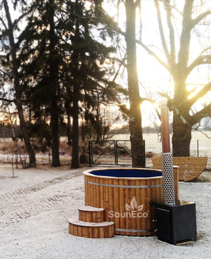 Barrel Saunas – Luxurious Wooden Jacuzzi (2m) for 6 | Bubble Jets, LED Lighting & Wood-Fired Furnace