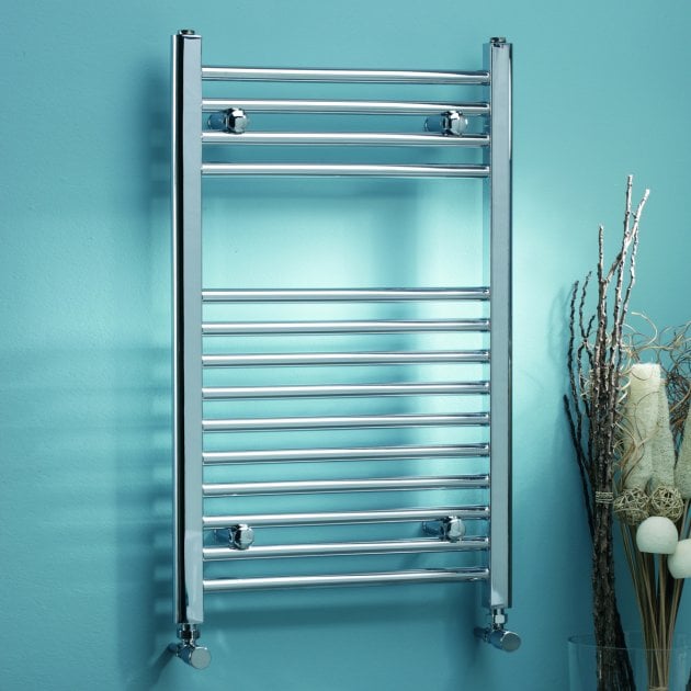Prestige K-Rail Chrome Straight Heated Ladder Towel Rail