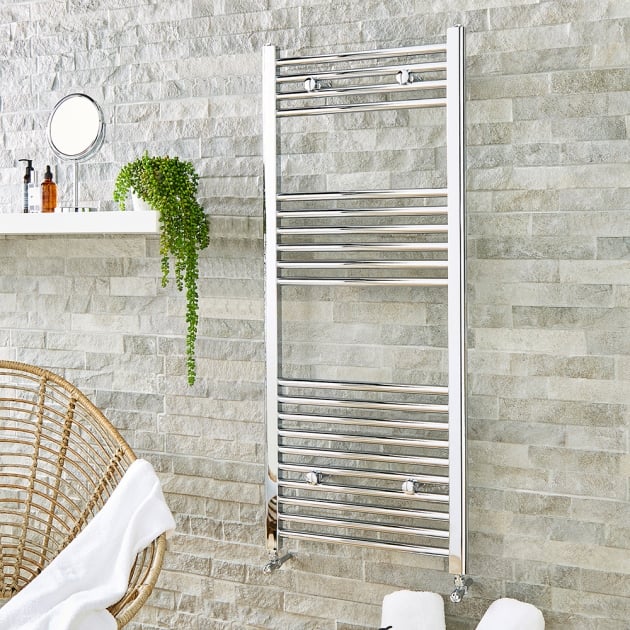 Prestige K-Rail Chrome Straight Heated Ladder Towel Rail