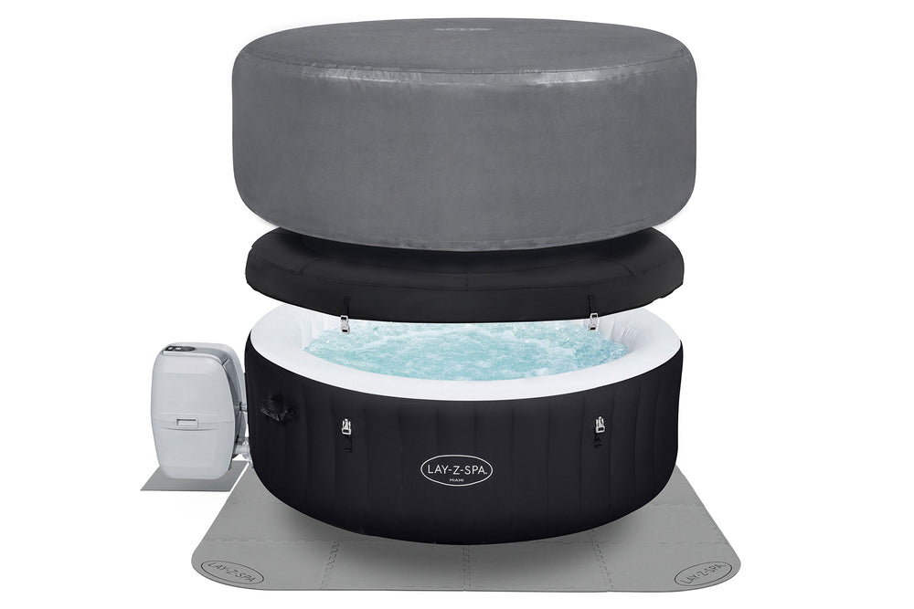Lay-Z-Spa Miami Energy Saving Bundle with thermal cover and ground mat