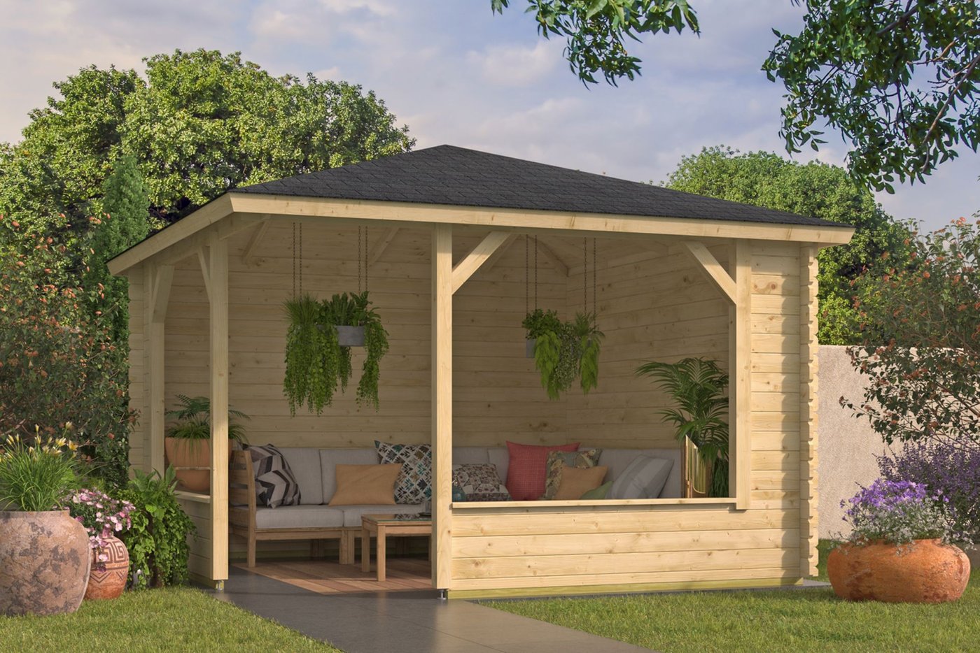 Mitch Log Cabin Gazebo 3.5 x 3.5m