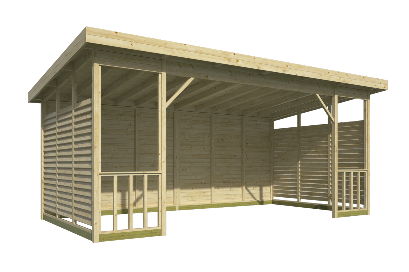 Kristina Wooden Gazebo with Slatted Walls 5.6 x 2.84m