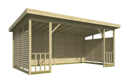 Kristina Wooden Gazebo with Slatted Walls 5.6 x 2.84m