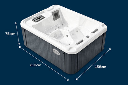 lay-Z-Spa Monte Carlo 3 person acrylic spa dimensions diagram