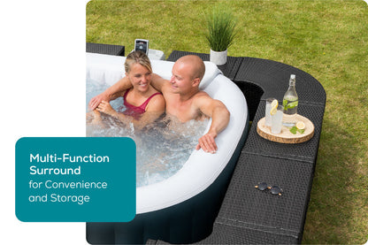 Multi-function square rattan surround