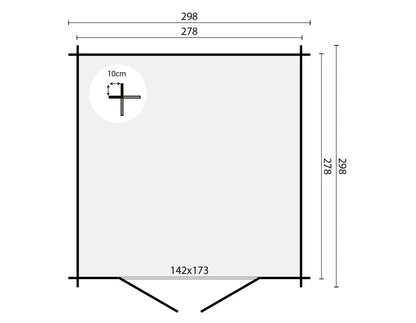 Noja Combo Shed 2.98 x 2.98m