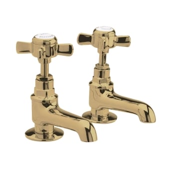 Nuie Beaumont Basin Taps Pair - Brushed Brass