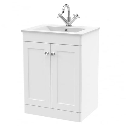 Classique 600mm 2-Door Floor Standing Vanity Unit with Ceramic Basin