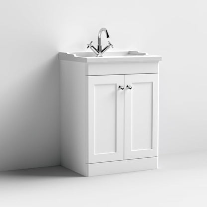 Classique 600mm 2-Door Floor Standing Vanity Unit with Ceramic Basin