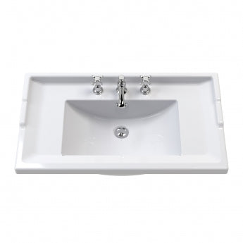 Classique 800mm 2-Door Floor Standing Vanity Unit with Ceramic Basin