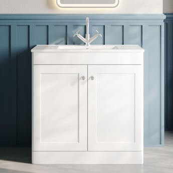 Classique 800mm 2-Door Floor Standing Vanity Unit with Ceramic Basin