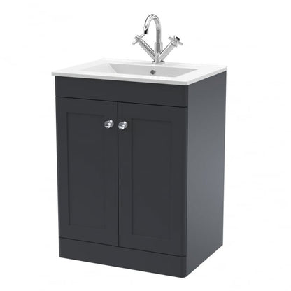 Classique 600mm 2-Door Floor Standing Vanity Unit with Ceramic Basin