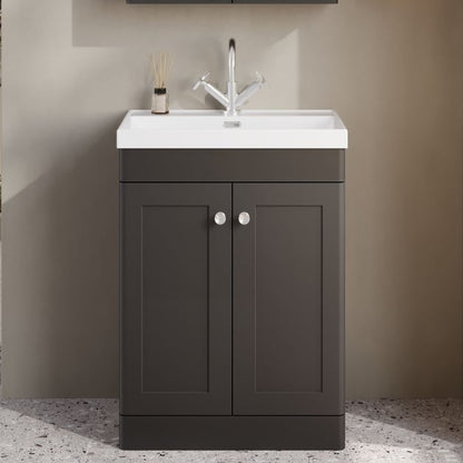 Classique 600mm 2-Door Floor Standing Vanity Unit with Ceramic Basin