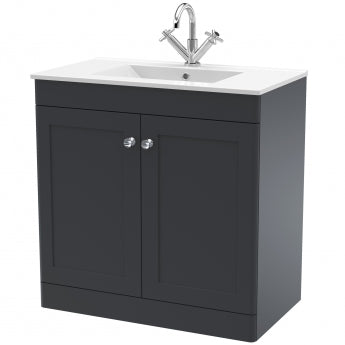Classique 800mm 2-Door Floor Standing Vanity Unit with Ceramic Basin