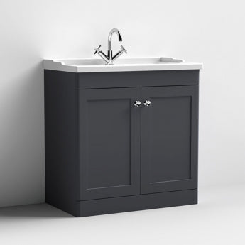 Classique 800mm 2-Door Floor Standing Vanity Unit with Ceramic Basin