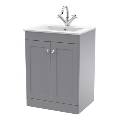 Classique 600mm 2-Door Floor Standing Vanity Unit with Ceramic Basin
