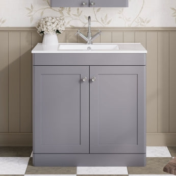 Classique 800mm 2-Door Floor Standing Vanity Unit with Ceramic Basin
