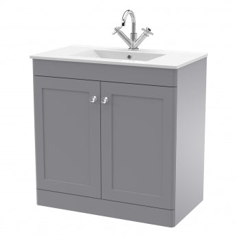 Classique 800mm 2-Door Floor Standing Vanity Unit with Ceramic Basin