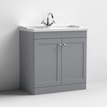 Classique 800mm 2-Door Floor Standing Vanity Unit with Ceramic Basin