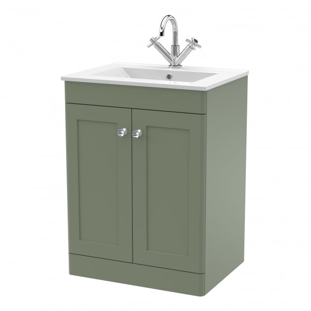 Classique 600mm 2-Door Floor Standing Vanity Unit with Ceramic Basin