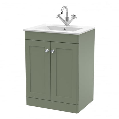 Classique 600mm 2-Door Floor Standing Vanity Unit with Ceramic Basin