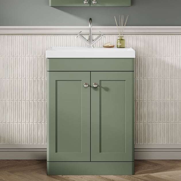 Classique 600mm 2-Door Floor Standing Vanity Unit with Ceramic Basin