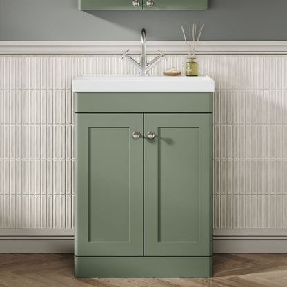 Classique 600mm 2-Door Floor Standing Vanity Unit with Ceramic Basin